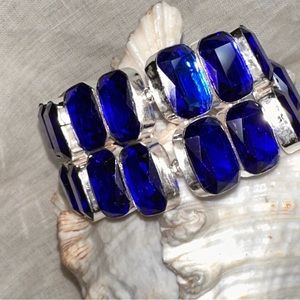 Exquisite Tanzanite Double Stacker multi-gem statement Bracelet